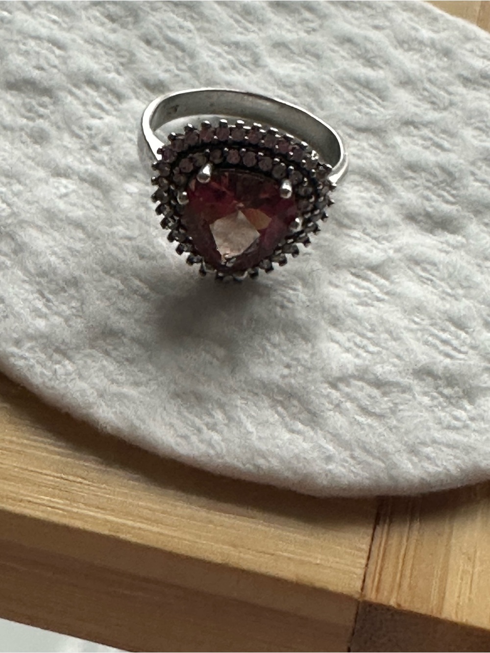 Silver Ring with Heart-Shaped Topaz Stone
